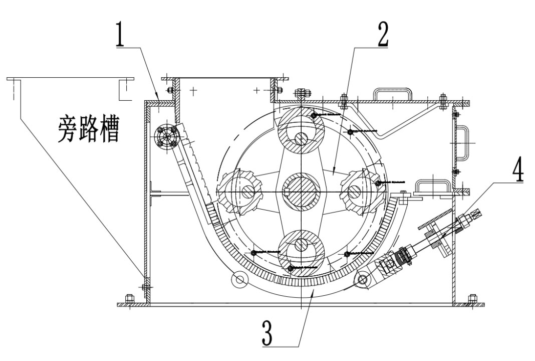 環(huán)錘式破碎機結構圖